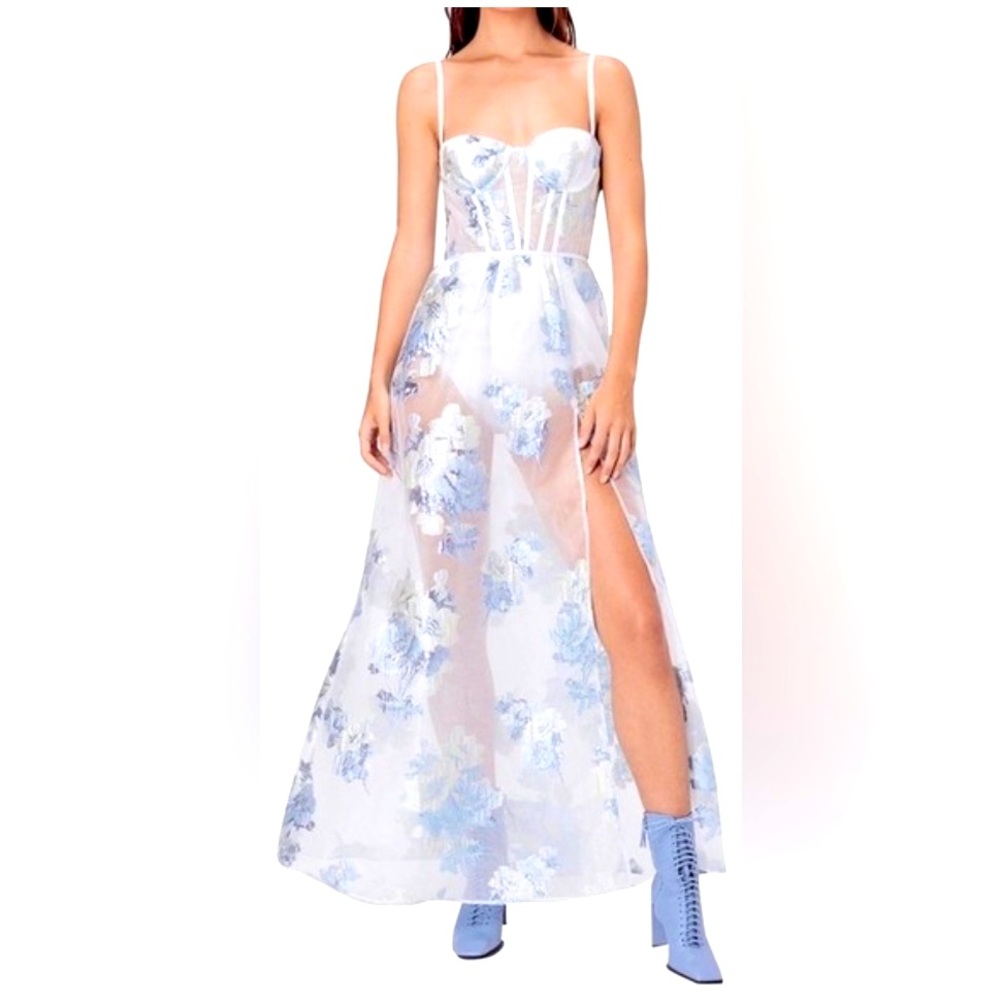 For Love and Lemons cody organza jacquard maxi dress